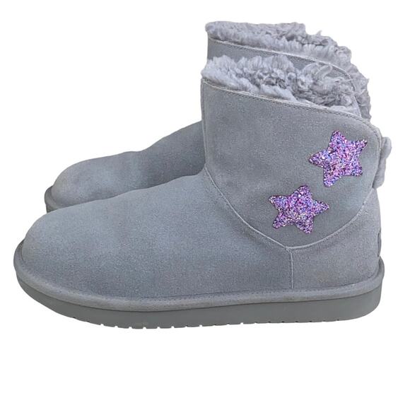 Koolaburra X UGG Kids Koola Star Grey Suede Winter Boot Size US 4 - Picture 6 of 9
